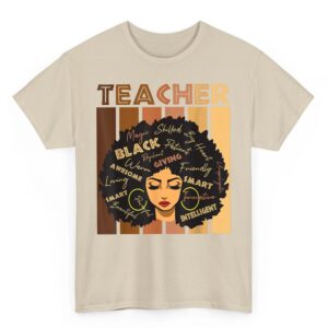 Black Smart Teacher Afro Girl Melanin African American Wowen T-Shirt