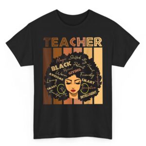 Black Smart Teacher Afro Girl Melanin African American Wowen T-Shirt 1 Black Smart Teacher Afro Girl Melanin African American Wowen T Shirt 02