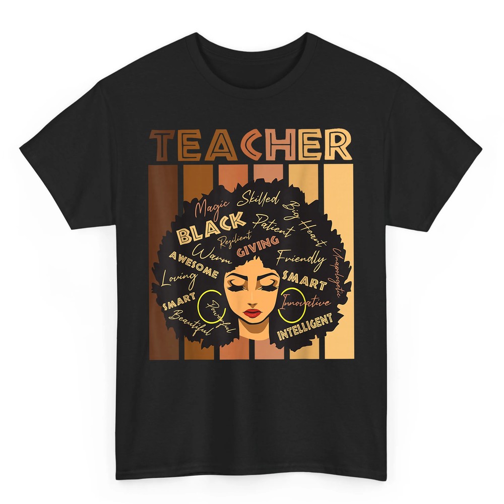 Black Smart Teacher Afro Girl Melanin African American Wowen T-Shirt Black Smart Teacher Afro Girl Melanin African American Wowen T-Shirt