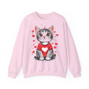 Cats Lover Heart Girls Kitten Valentines Day Women Cat Sweatshirt