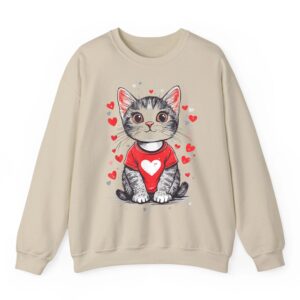 Cats Lover Heart Girls Kitten Valentines Day Women Cat Sweatshirt 04