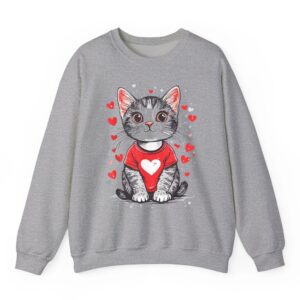 Cats Lover Heart Girls Kitten Valentines Day Women Cat Sweatshirt 05
