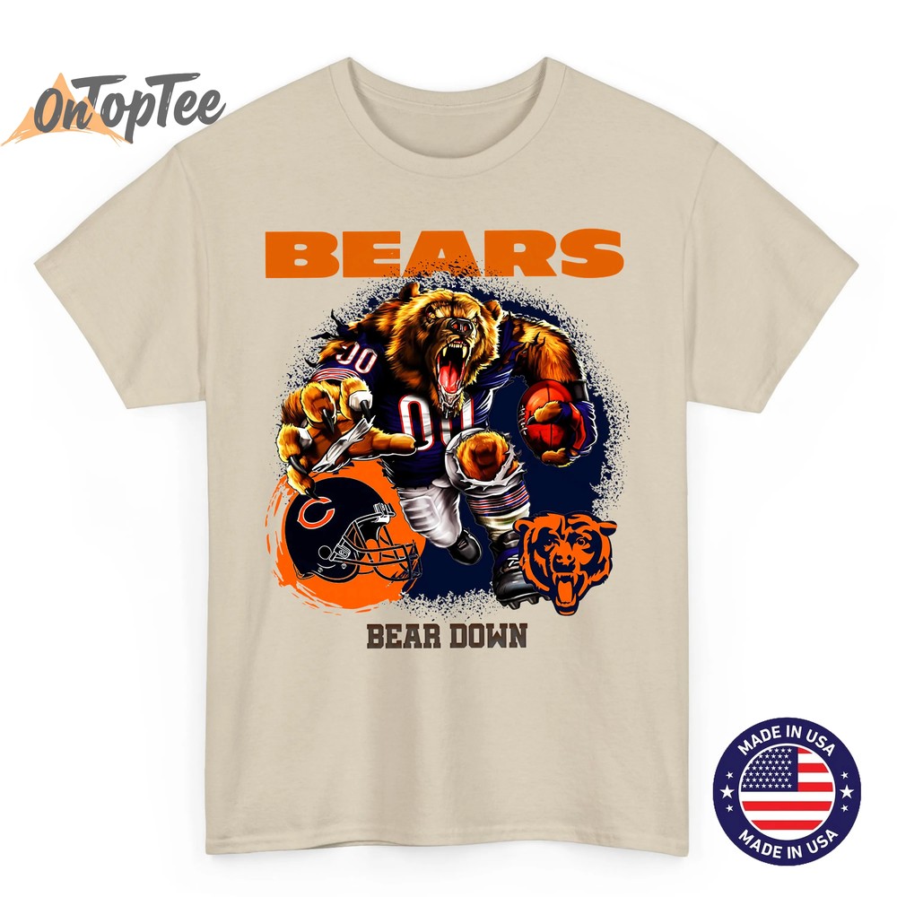 Chicago Bears Bear Down Football Game Day T-Shirt Chicago Bears Bear Down Football Game Day T-Shirt