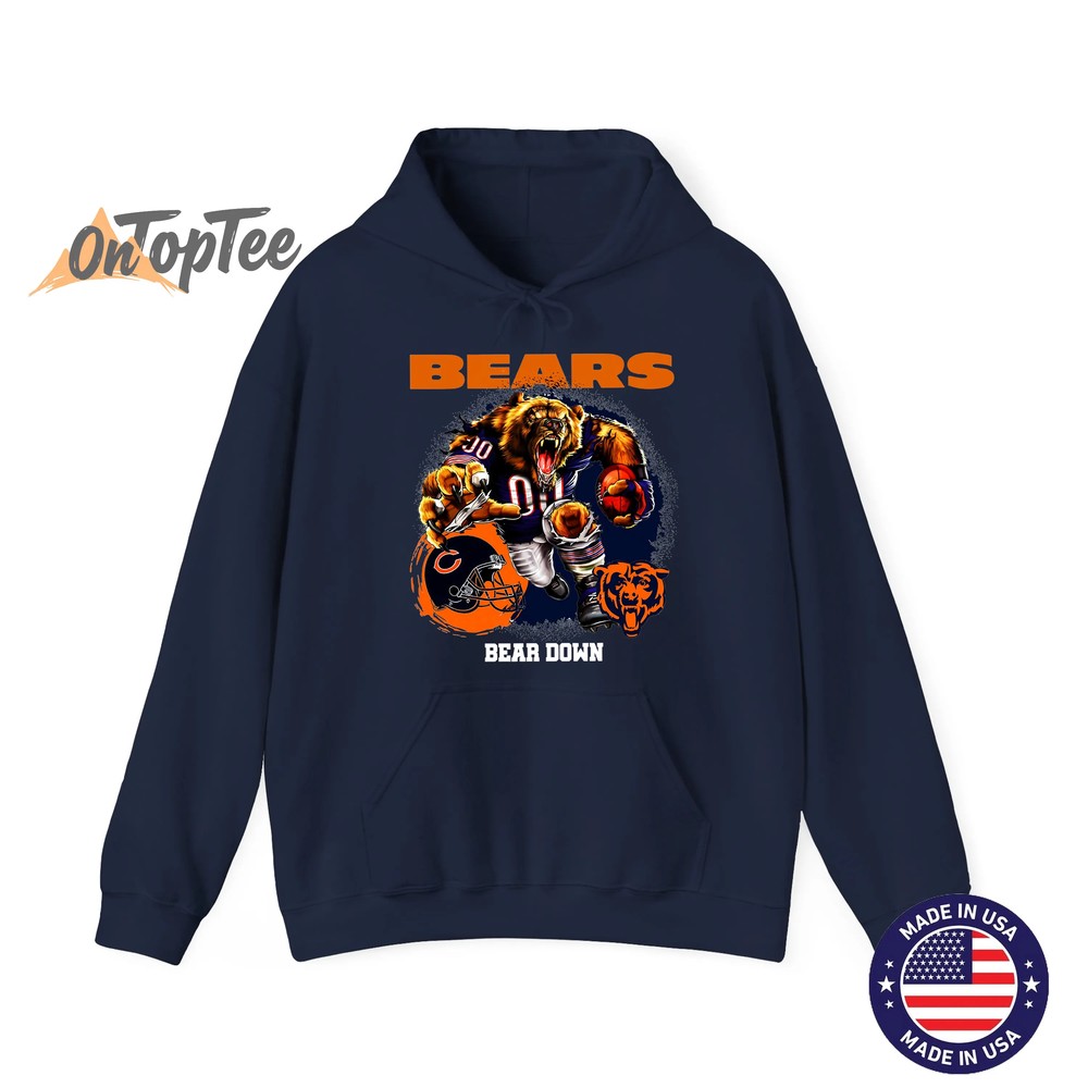Chicago Bears Bear Down Football Game Day T-Shirt Chicago Bears Bear Down Football Game Day T-Shirt