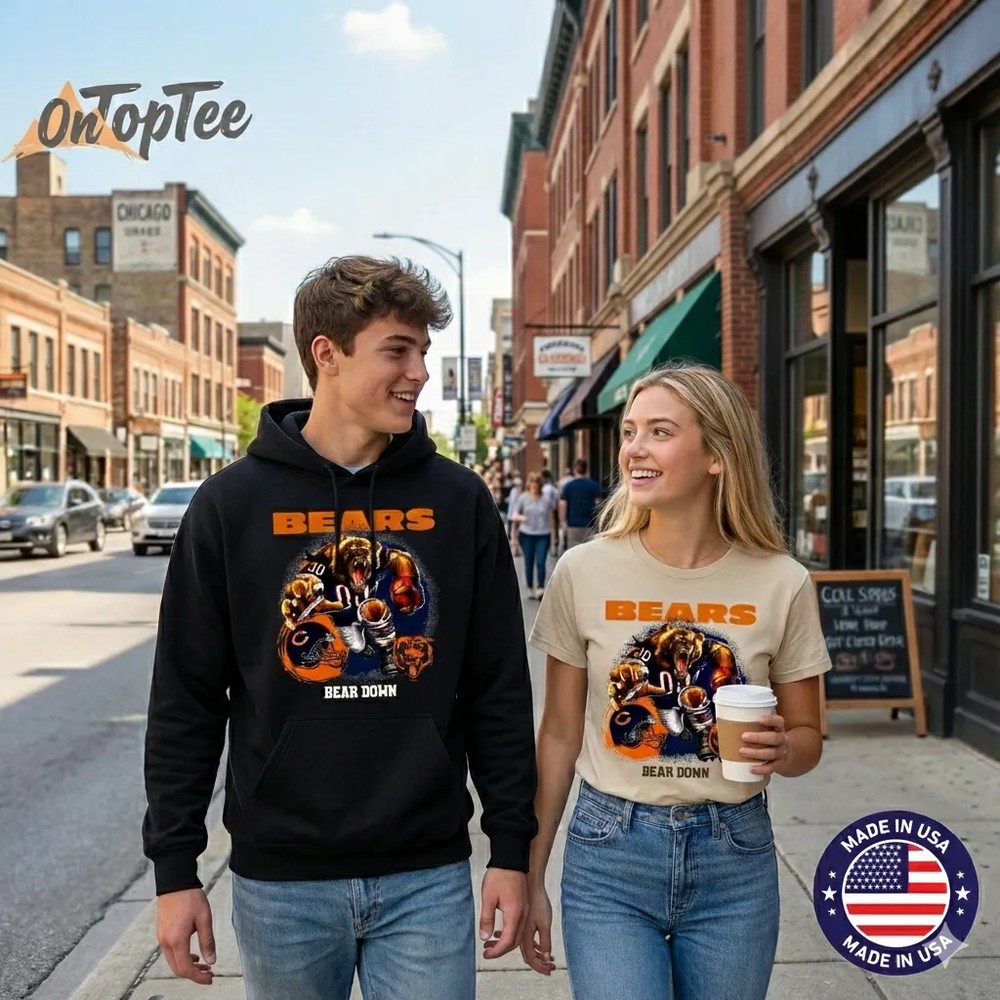 Chicago Bears Bear Down Football Game Day T-Shirt Chicago Bears Bear Down Football Game Day T-Shirt