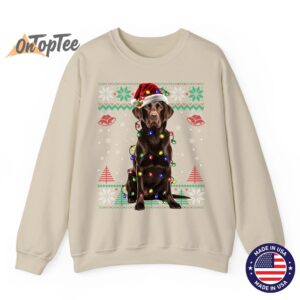 Chocolate Labrador Ugly Christmas Dog Love Sweatshirt