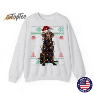 Chocolate Labrador Ugly Christmas Dog Love Sweatshirt 02