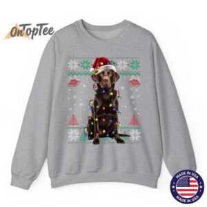 Chocolate Labrador Ugly Christmas Dog Love Sweatshirt 03