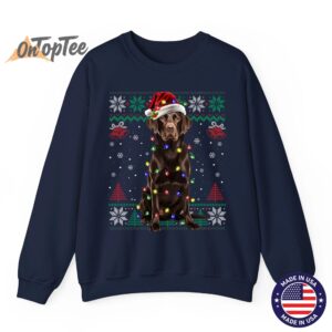 Chocolate Labrador Ugly Christmas Dog Love Sweatshirt 06