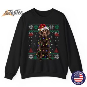 Chocolate Labrador Ugly Christmas Dog Love Sweatshirt 07