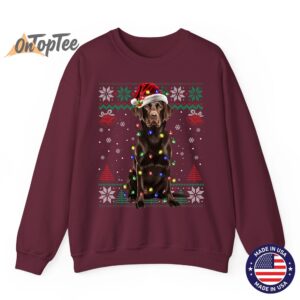 Chocolate Labrador Ugly Christmas Dog Love Sweatshirt 08
