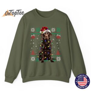 Chocolate Labrador Ugly Christmas Dog Love Sweatshirt 09