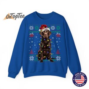Chocolate Labrador Ugly Christmas Dog Love Sweatshirt 10