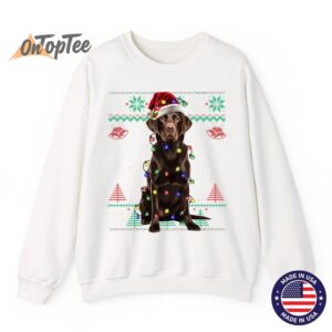 Chocolate Labrador Ugly Christmas Dog Love Sweatshirt 11