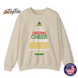 Christmas Cheer Elf Funny Naughty Santa Elf Beer Sweatshirt