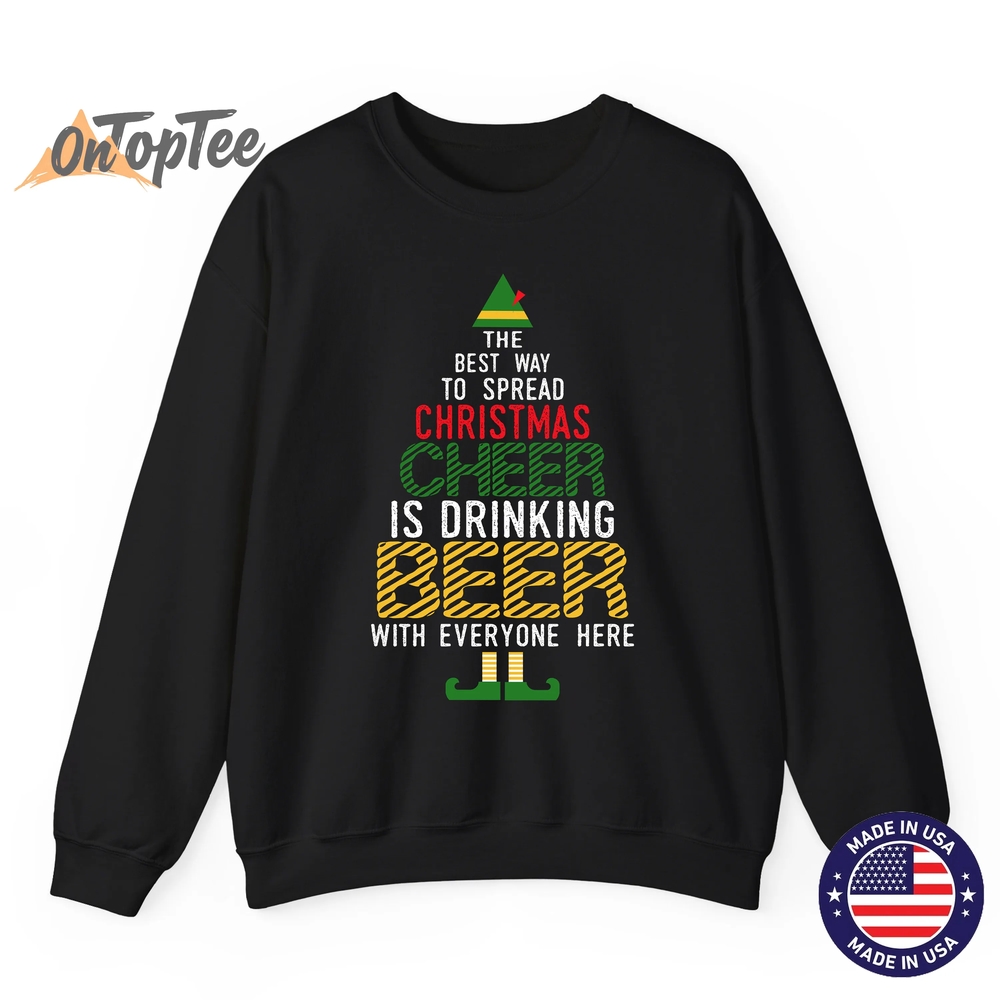 Christmas Cheer Elf Funny Naughty Santa Elf Beer Sweatshirt Christmas Cheer Elf Funny Naughty Santa Elf Beer Sweatshirt