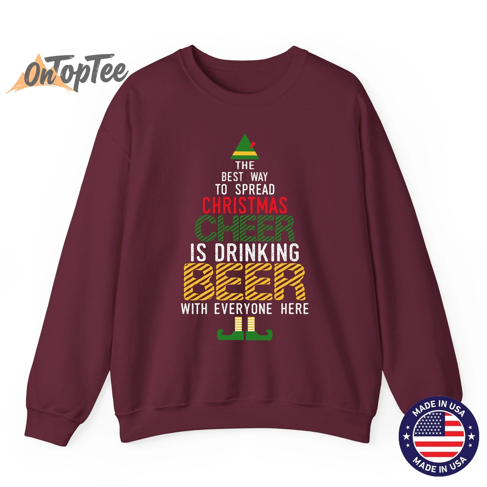 Christmas Cheer Elf Funny Naughty Santa Elf Beer Sweatshirt Christmas Cheer Elf Funny Naughty Santa Elf Beer Sweatshirt