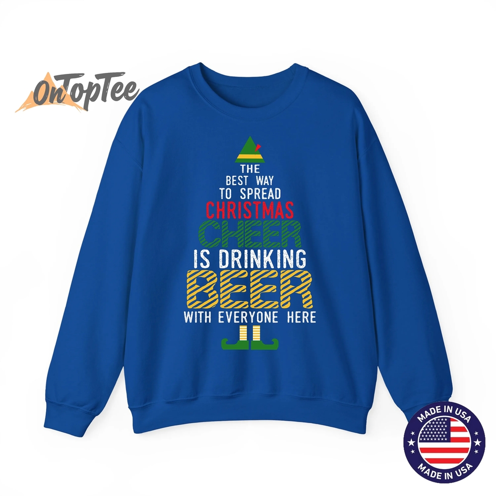Christmas Cheer Elf Funny Naughty Santa Elf Beer Sweatshirt Christmas Cheer Elf Funny Naughty Santa Elf Beer Sweatshirt