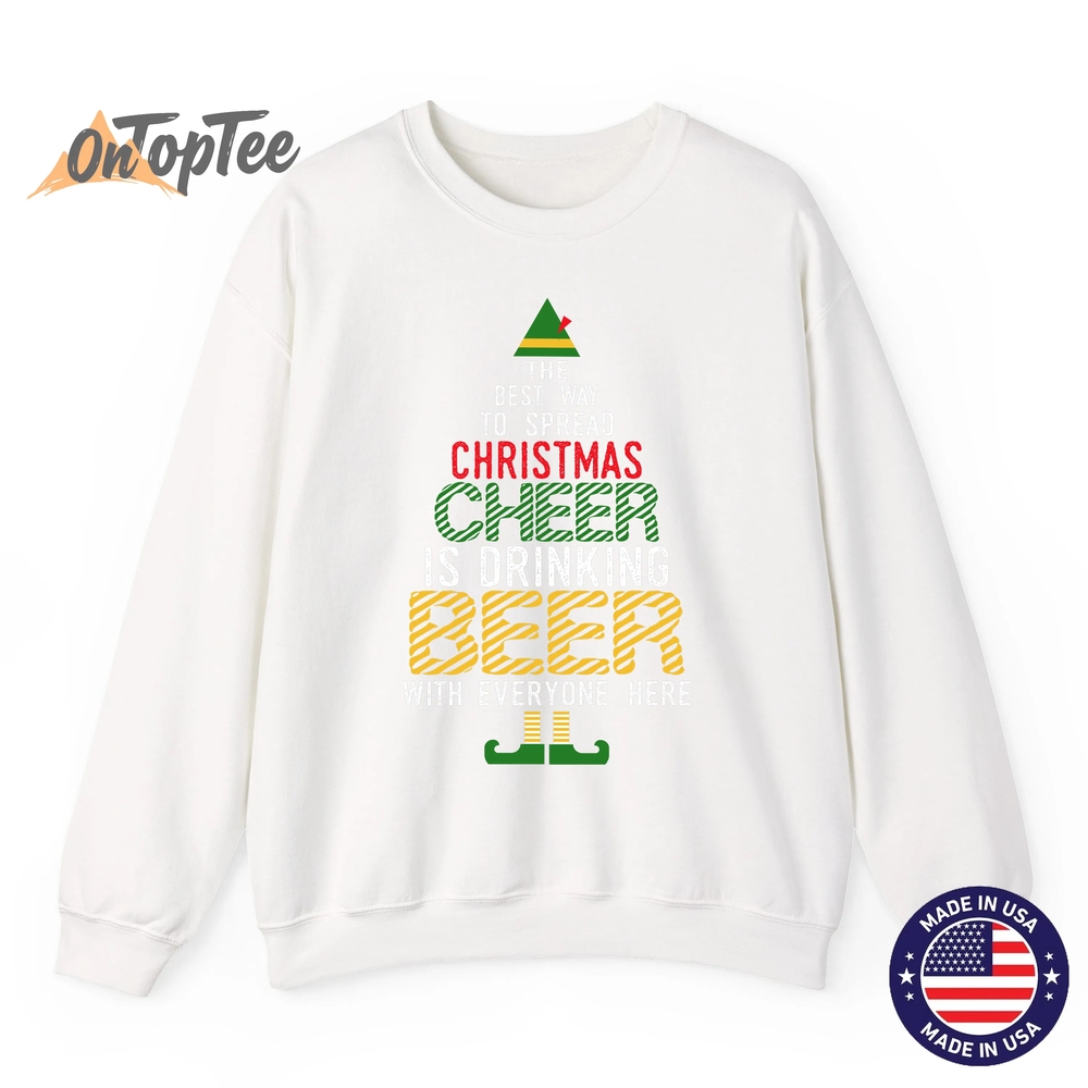 Christmas Cheer Elf Funny Naughty Santa Elf Beer Sweatshirt Christmas Cheer Elf Funny Naughty Santa Elf Beer Sweatshirt