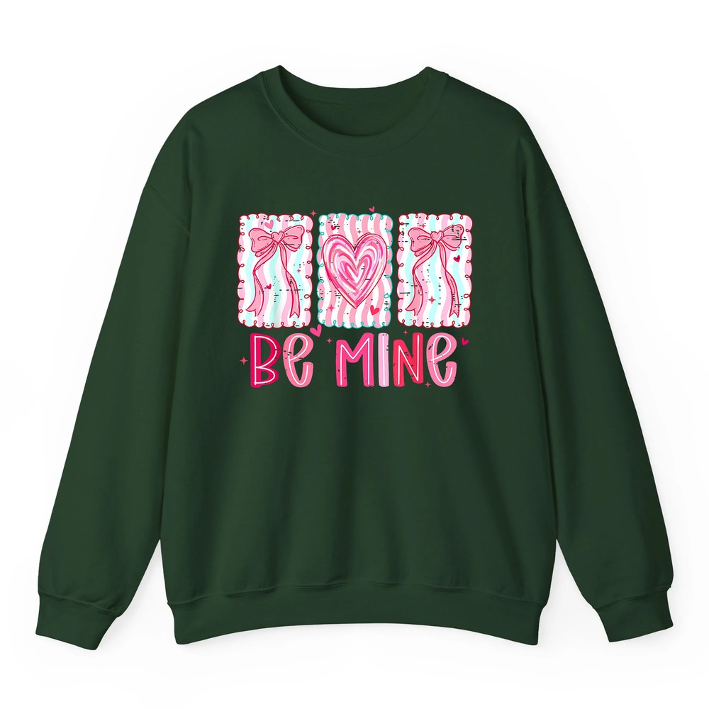 Coquette Bow Pink Heart Be Mine XOXO Funny Valentine Girly Sweatshirt Coquette Bow Pink Heart Be Mine XOXO Funny Valentine Girly Sweatshirt