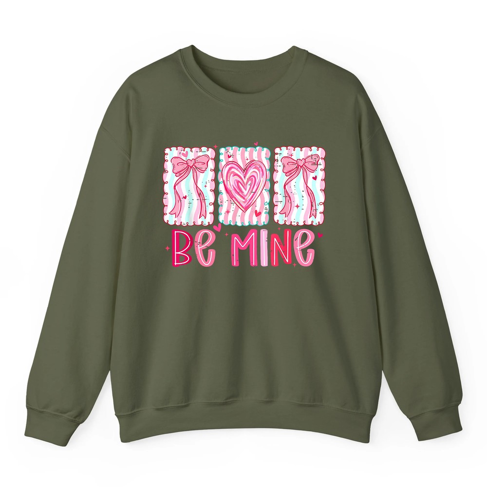 Coquette Bow Pink Heart Be Mine XOXO Funny Valentine Girly Sweatshirt Coquette Bow Pink Heart Be Mine XOXO Funny Valentine Girly Sweatshirt