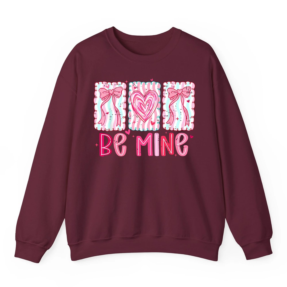 Coquette Bow Pink Heart Be Mine XOXO Funny Valentine Girly Sweatshirt Coquette Bow Pink Heart Be Mine XOXO Funny Valentine Girly Sweatshirt