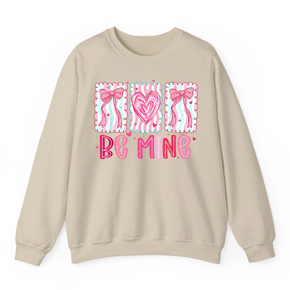 Coquette Bow Pink Heart Be Mine XOXO Funny Valentine Girly Sweatshirt Coquette Bow Pink Heart Be Mine XOXO Funny Valentine Girly Sweatshirt