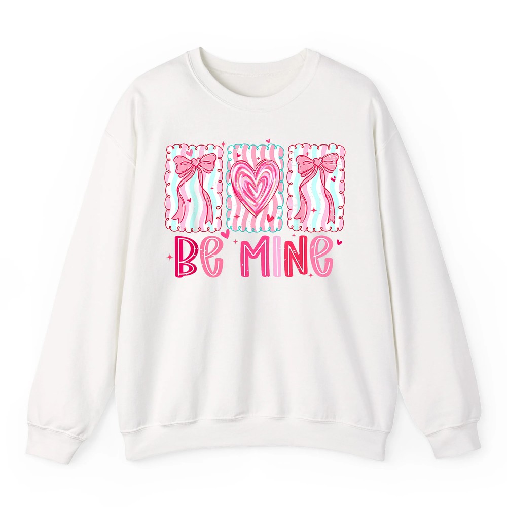 Coquette Bow Pink Heart Be Mine XOXO Funny Valentine Girly Sweatshirt Coquette Bow Pink Heart Be Mine XOXO Funny Valentine Girly Sweatshirt