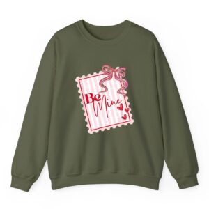 Coquette Valentines Postage Stamp Be Mine Heart Valentines Sweatshirt 03