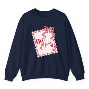 Coquette Valentines Postage Stamp Be Mine Heart Valentines Sweatshirt 07