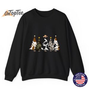 Cowhide Christmas Tree Western Cow Lover Sweatshirt 07