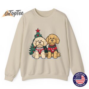 Cute Christmas Golden Doodle Dogs Holiday Sweatshirt