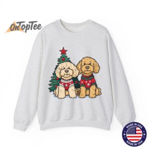 Cute Christmas Golden Doodle Dogs Holiday Sweatshirt 02