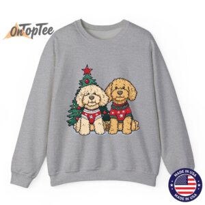 Cute Christmas Golden Doodle Dogs Holiday Sweatshirt 03