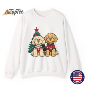 Cute Christmas Golden Doodle Dogs Holiday Sweatshirt 11