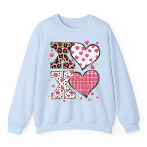 Cute Heart XOXO Leopard Plaid Outfit Valentine Women Girl Sweatshirt 02
