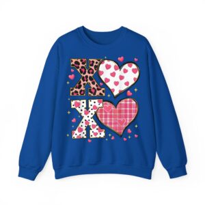 Cute Heart XOXO Leopard Plaid Outfit Valentine Women Girl Sweatshirt 08