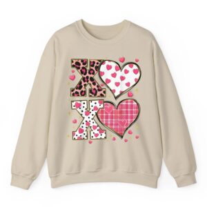 Cute Heart XOXO Leopard Plaid Outfit Valentine Women Girl Sweatshirt 09