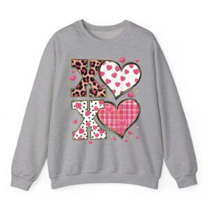 Cute Heart XOXO Leopard Plaid Outfit Valentine Women Girl Sweatshirt 10