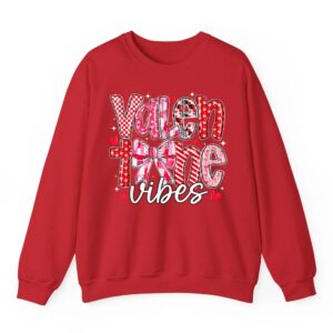 Cute Vibes Coquette Bow Valentine Boys Girls Kids Sweatshirt 05