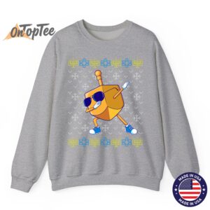 Dabbing Dreidel Ugly Sweatshirt for Hanukkah Gift 1 Dabbing Dreidel Ugly Sweatshirt for Hanukkah Gift 02