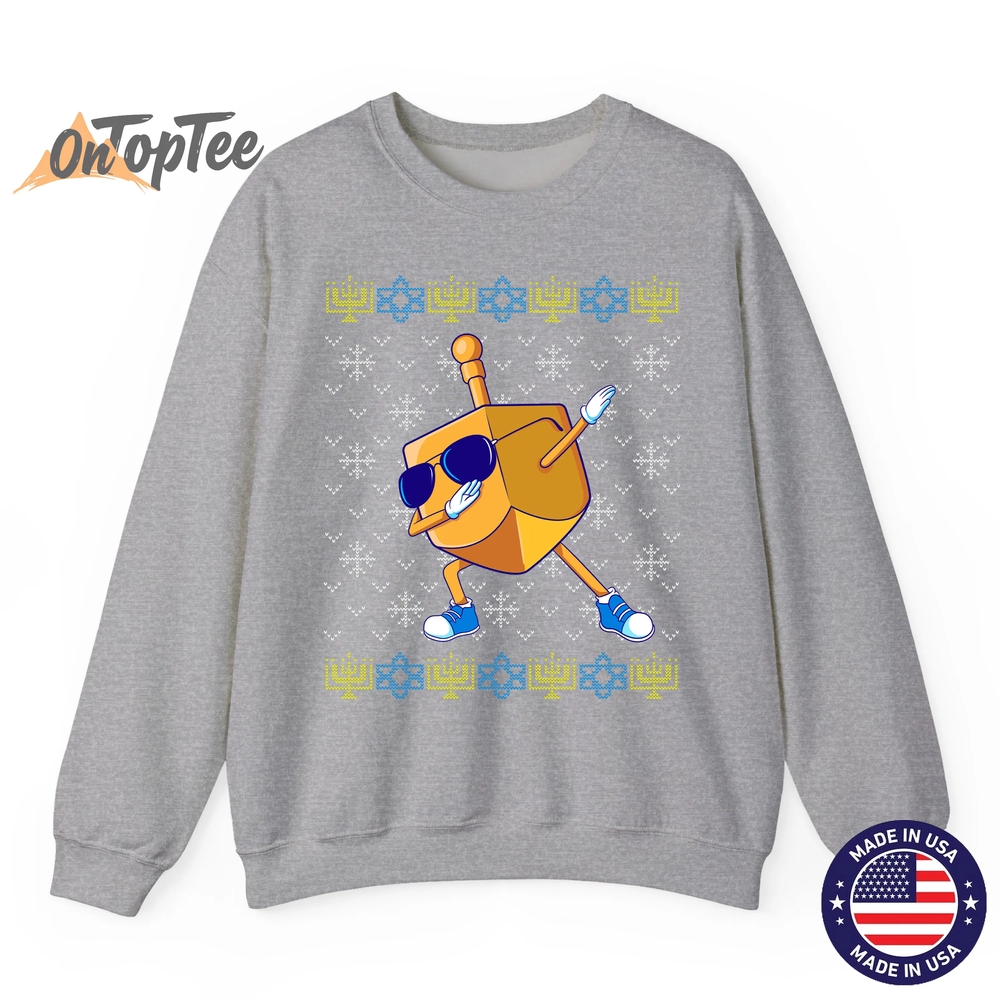 Dabbing Dreidel Ugly Sweatshirt for Hanukkah Gift Dabbing Dreidel Ugly Sweatshirt for Hanukkah Gift