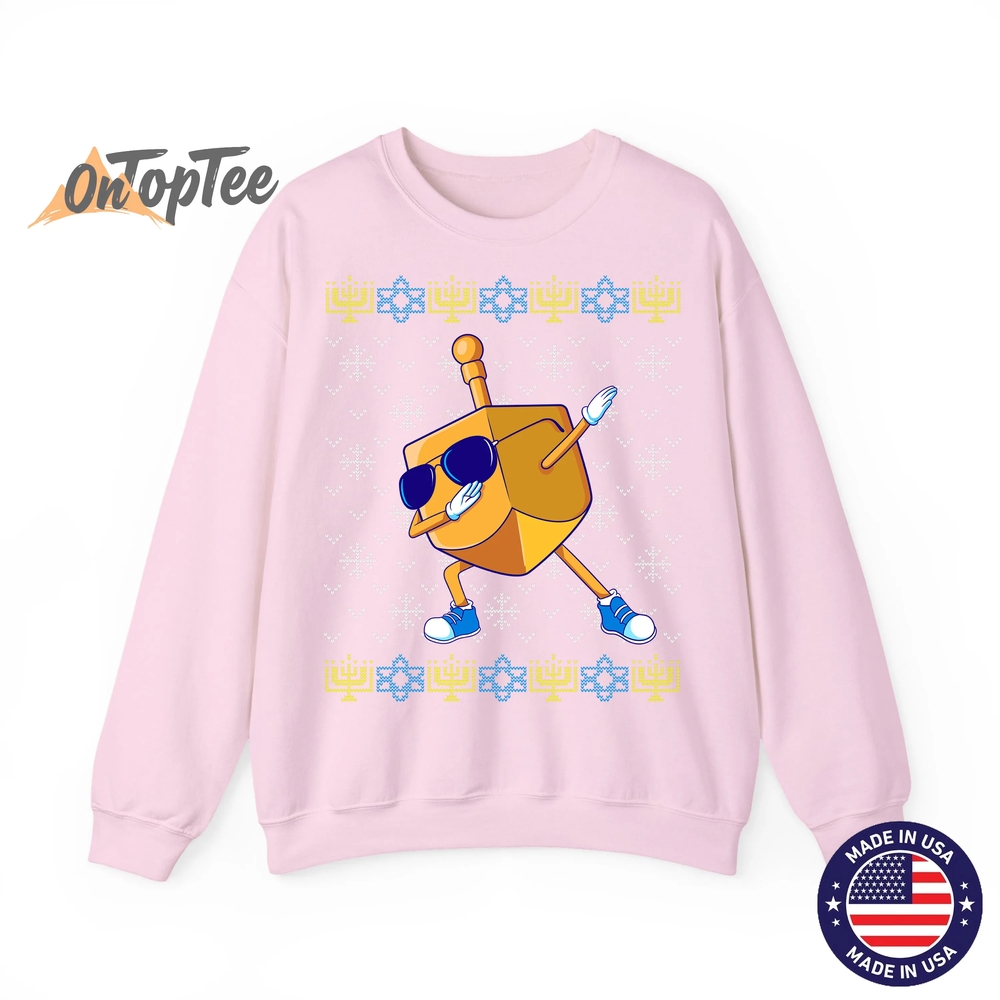Dabbing Dreidel Ugly Sweatshirt for Hanukkah Gift Dabbing Dreidel Ugly Sweatshirt for Hanukkah Gift