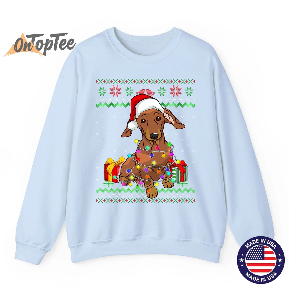Dachshund Dog Lover Ugly Christmas Lights Sweatshirt Dachshund Dog Lover Ugly Christmas Lights Sweatshirt