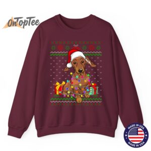 Dachshund Dog Lover Ugly Christmas Lights Sweatshirt 7 Dachshund Dog Lover Ugly Christmas Lights Sweatshirt 08