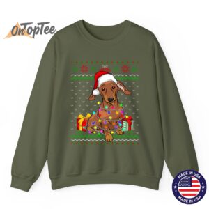 Dachshund Dog Lover Ugly Christmas Lights Sweatshirt 8 Dachshund Dog Lover Ugly Christmas Lights Sweatshirt 09