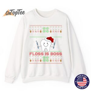 Dentist Plaque Wack Floss Is Boss Ugly Christmas Sweatshirt 10 Dentist Plaque Wack Floss Is Boss Ugly Christmas Sweatshirt 11
