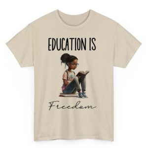 Education is Freedom Black Teacher Books Black History Month T-Shirt