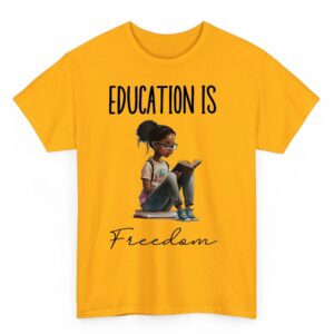 Education is Freedom Black Teacher Books Black History Month T Shirt 03