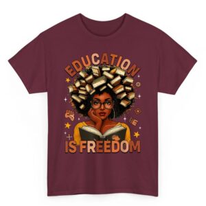 Education is Freedom Black Teacher Books Black History Month T Shirt 1 04